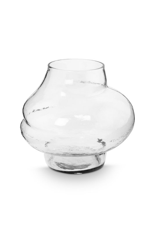 Vase Glass Clear Bubble 27x25cm