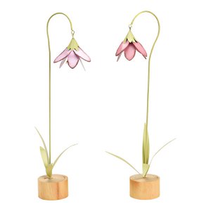 Bell flower on states made of metal, 2-fold, pink/purple (b/h/t) 10x40x7cm