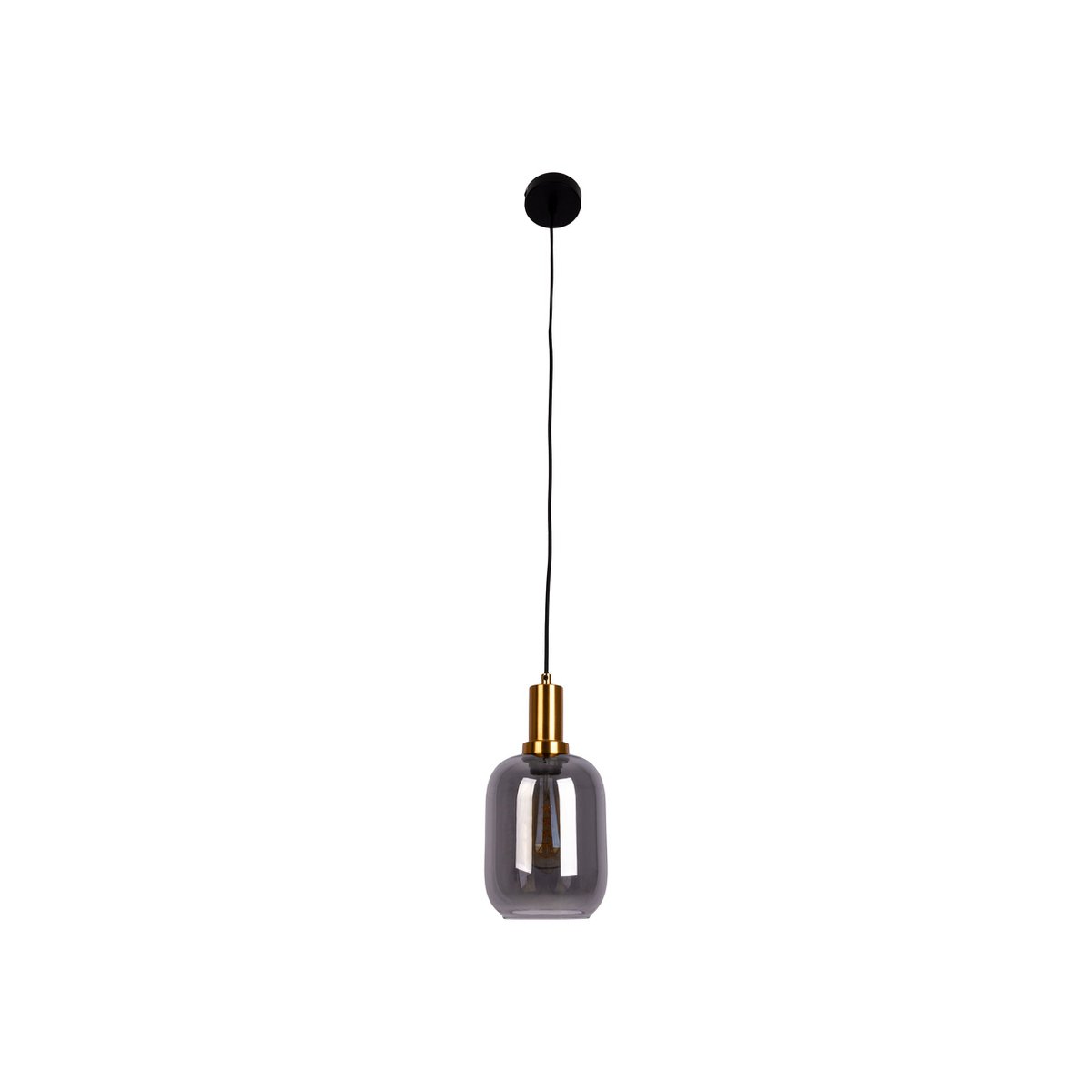 1-pendant lampa „fumo”, lampa wisiorka wykonana z metalu i szkła w kolorze czarnym, z gniazdem E14, do jadalni, salonu, korytarza lub biura, lampa wisząca 150 x 20 cm