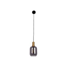 1-pendant lampa „fumo”, lampa wisiorka wykonana z metalu i szkła w kolorze czarnym, z gniazdem E14, do jadalni, salonu, korytarza lub biura, lampa wisząca 150 x 20 cm
