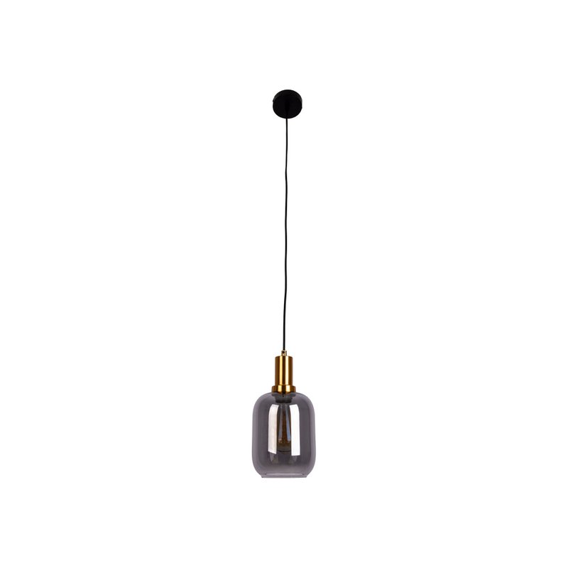 1-pendant lampa „fumo”, lampa wisiorka wykonana z metalu i szkła w kolorze czarnym, z gniazdem E14, do jadalni, salonu, korytarza lub biura, lampa wisząca 150 x 20 cm