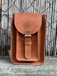 Handgefertigte Umhängetasche aus echtem Leder