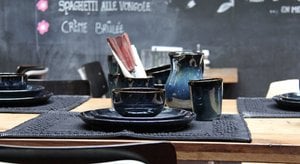 Rahmen Anthrazit gewebt Baumwolle Tischset klein