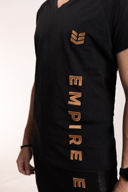 T-shirt Shirt Shirt Shirt Slimfit T-shirt Organic Coton V-Col à col de logo brodé de haute qualité