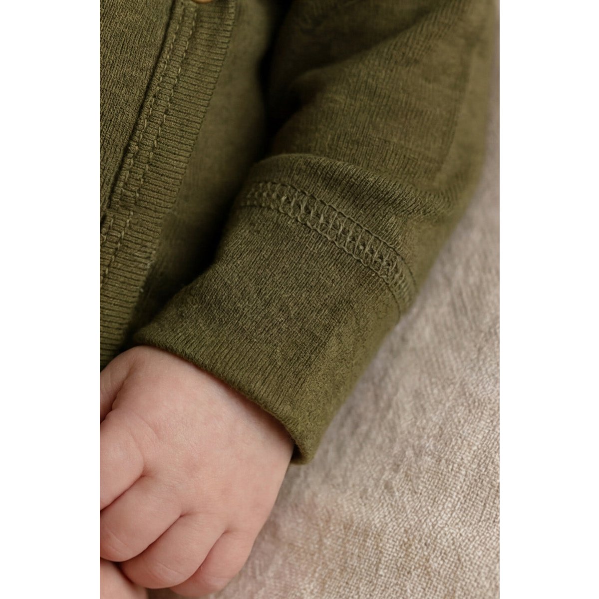 Peto de lana de manga larga - Lana Merino - Verde Abeto