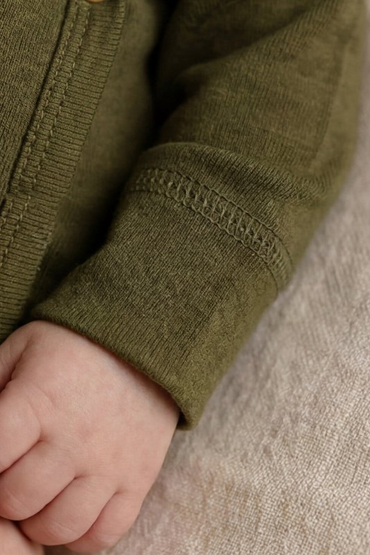 Langærmet ulden overalls - Merinould - Grangrøn