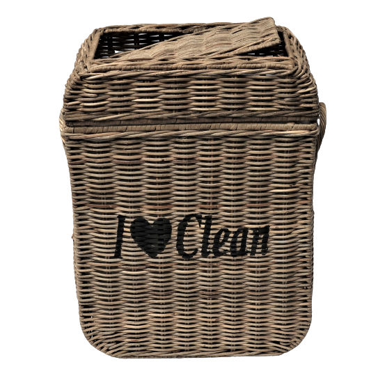 Kosz na śmieci z/pokrywą „I LOVE Clean”