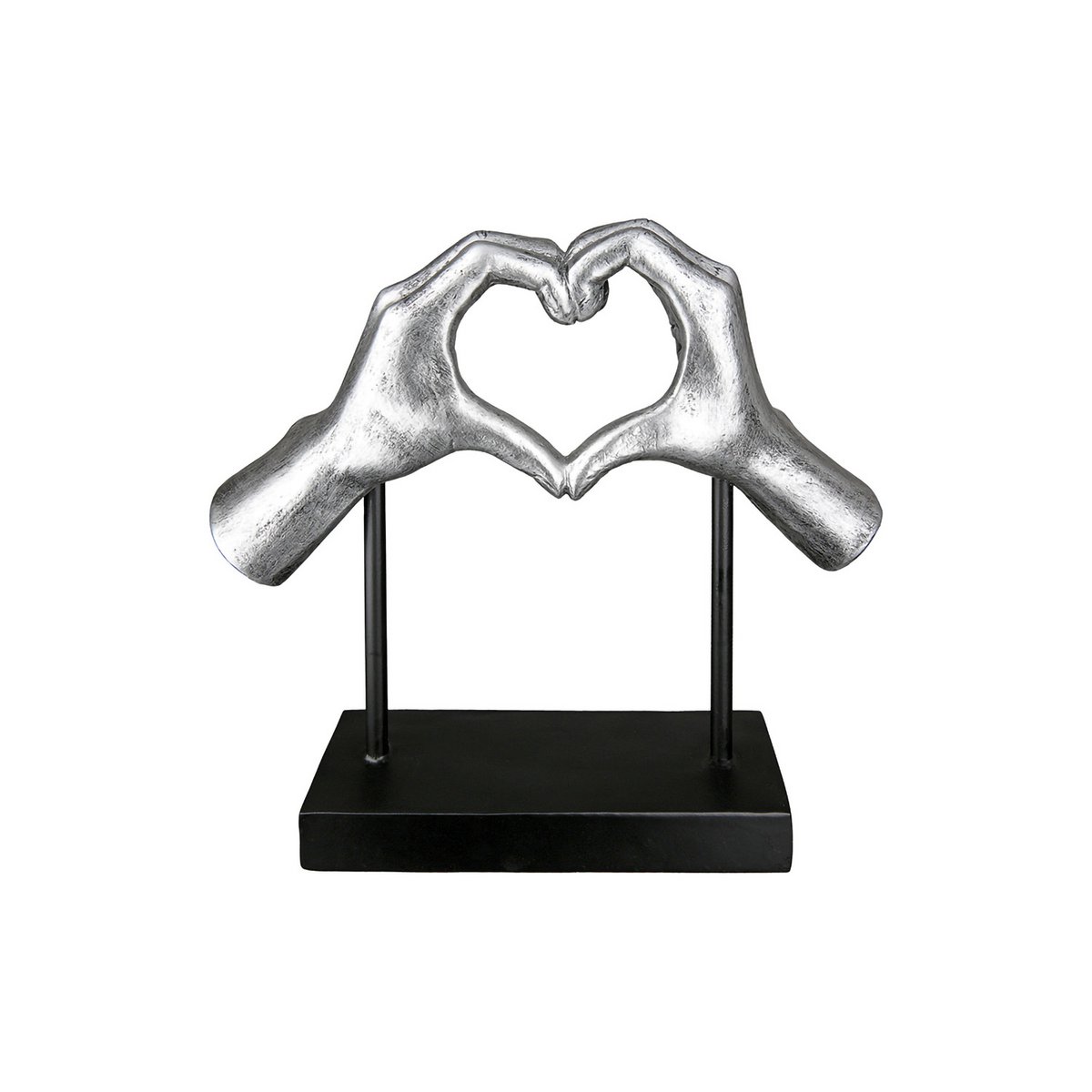 Sculpture Heart Amour silver H.26.5 cm