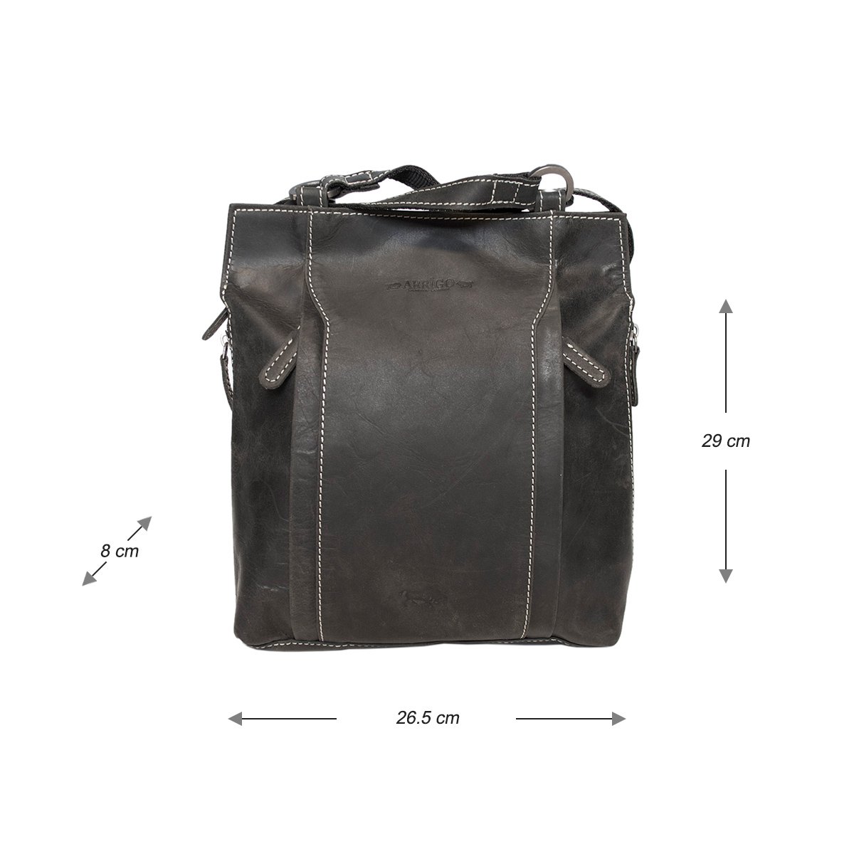 Zaino in pelle o borsa a tracolla in pelle in 3 colori - Zaino in pelle antifurto - Espandibile con 2 cerniere laterali
