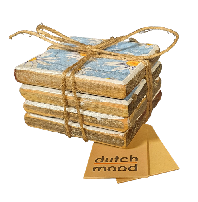 home deco old Dutch coast daisies in blue