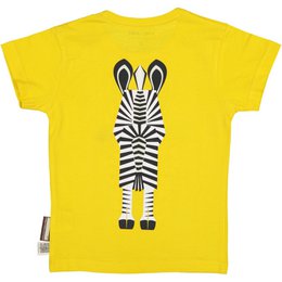Kortærmet t-shirt til børn, økologisk bomuld, gul, Zebra
