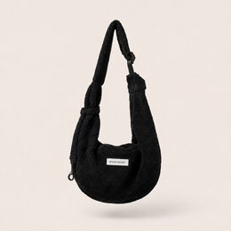 Transportín para perros negro - suave tejido de peluche para cachorros y perros pequeños de hasta 8 kg
