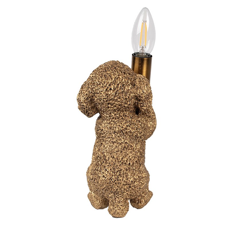 Lámpara de mesa Dog 11x13x23 cm de plástico de oro