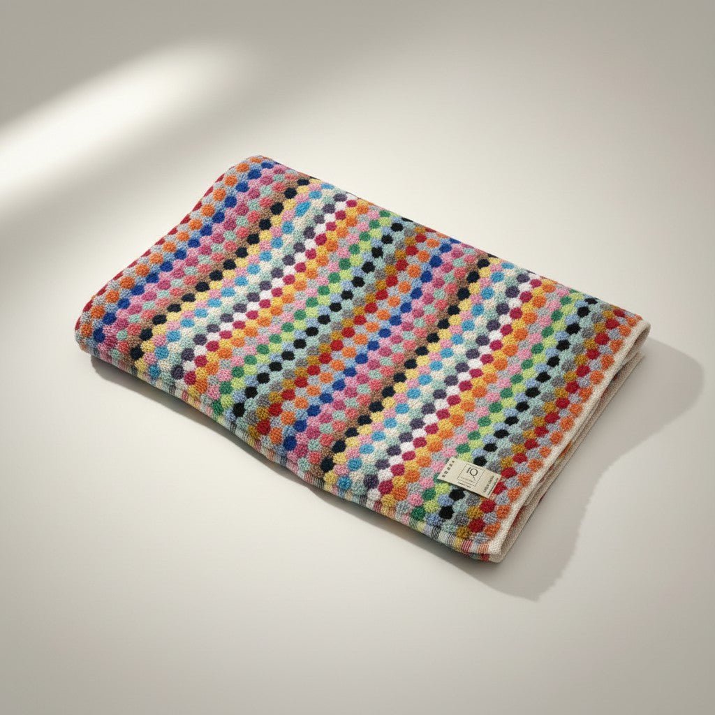 Badetuch | Frankreich | Bunte Punkte | 170x85 cm