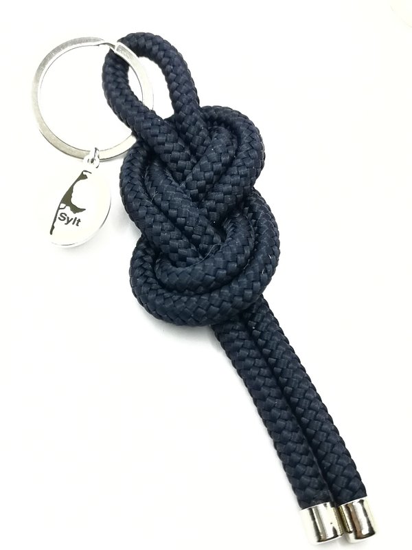 ALSTER jewelery - sailor knot key ring - size M - "Sylt" dark blue