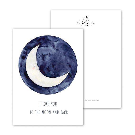 Postkarte - To the moon