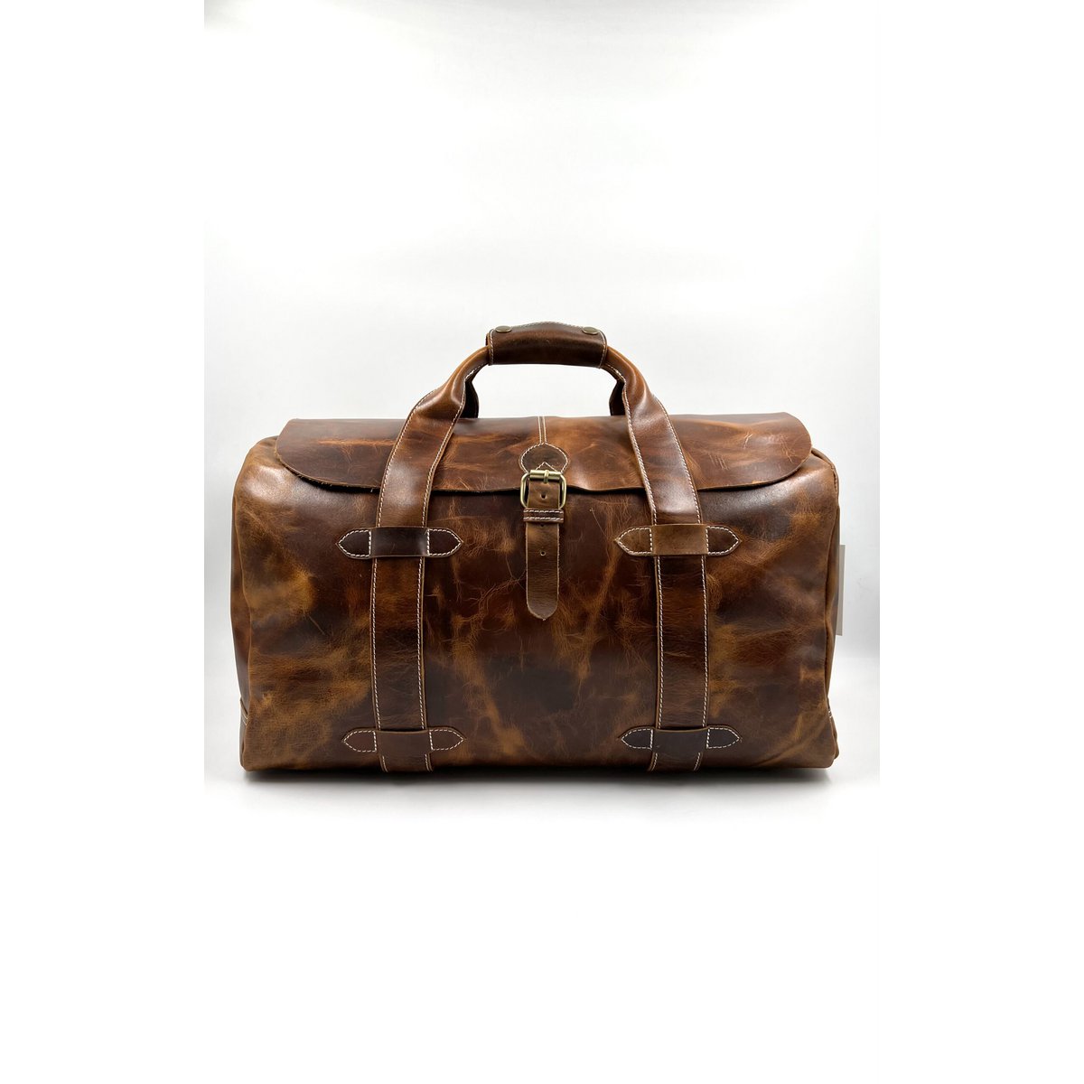 Handgefertigte „Crazy Horse“-Reisetasche aus Leder – handgefertigter Vintage-Weekender mit gealtertem Patina-Effekt
