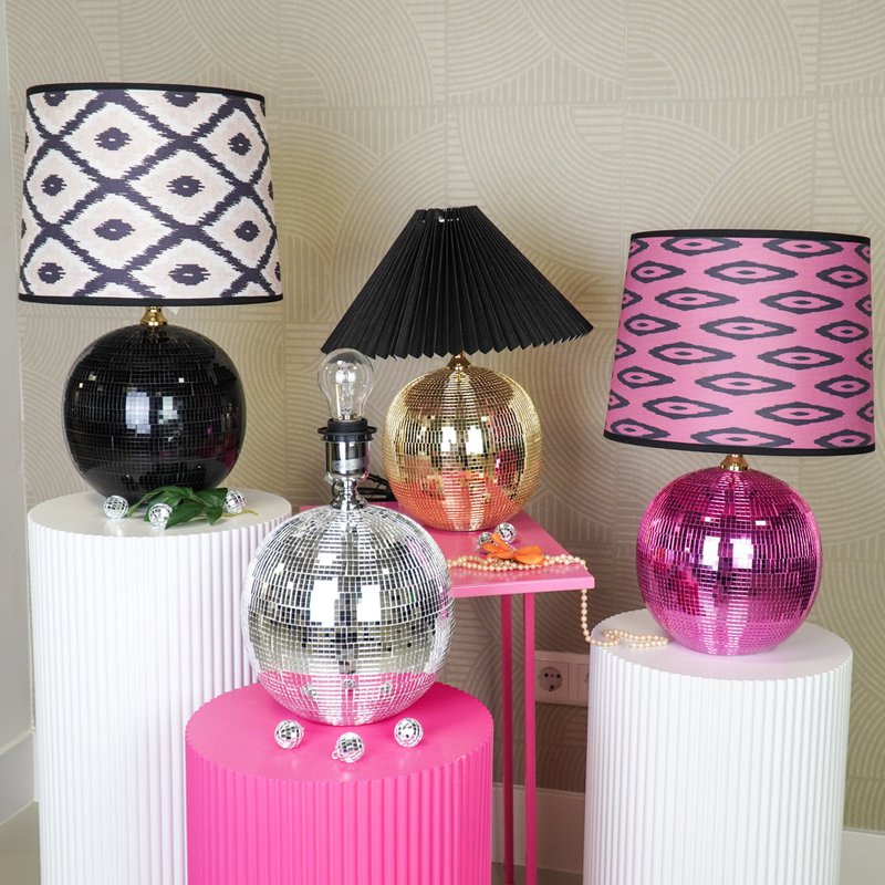 Lamp - Discobal - Glas - Zilver - 20x20x20cm