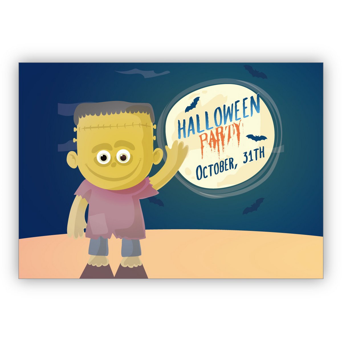 Spooky Beautiful Halloween Invitation Card: Halloween Party October 31th