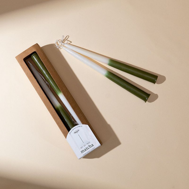 Tapered Candle | Ombr dipped Taper Ceramic Taro