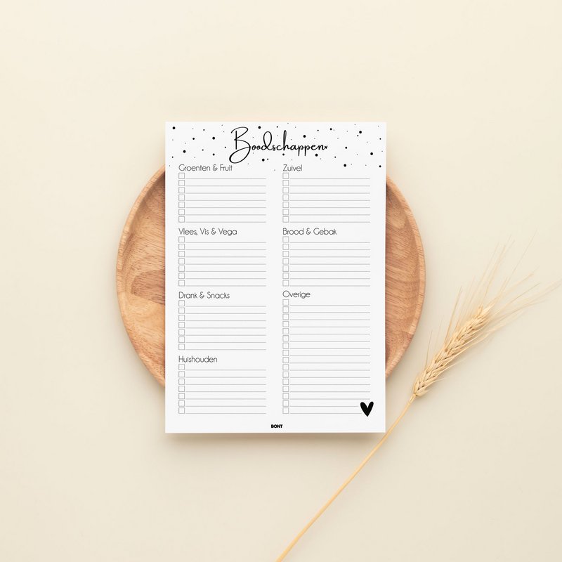 Boodschappen planner - Weekplanner - A5 - stippen - Maaltijdplanner - Dieet Planner - Boodschappenlijstje - Supermarkt planner - Dag planner - 50 pagina's