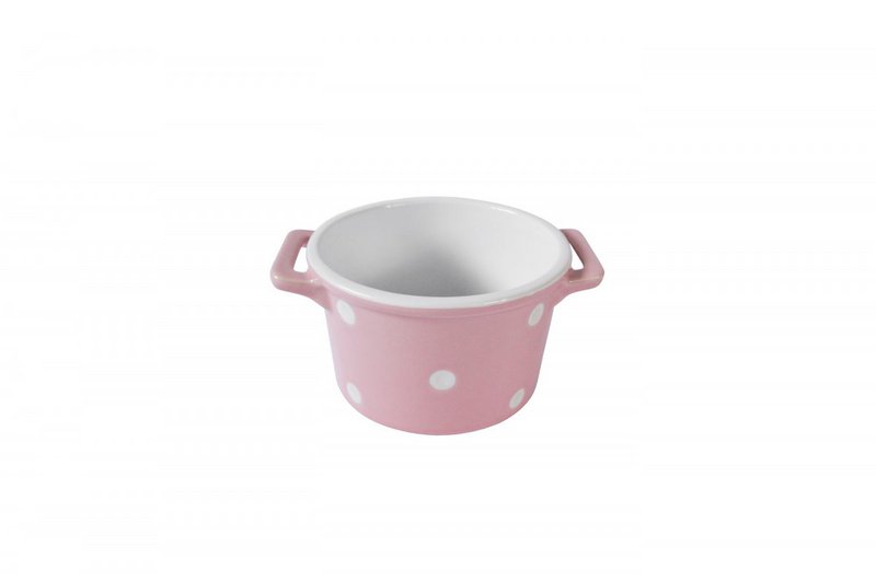 Ciotola per cereali rosa con manici e pois Isabelle Rose