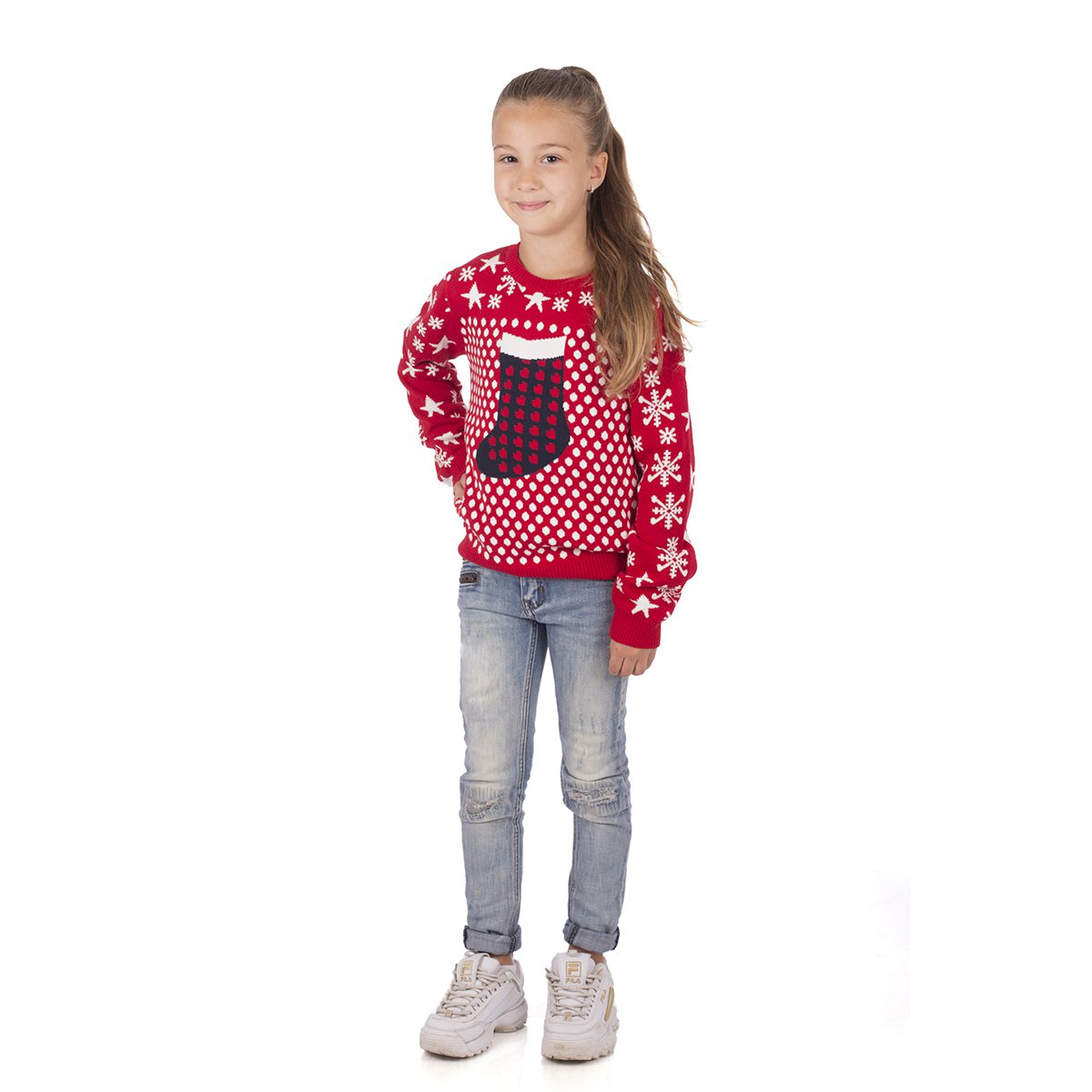 Sweater de Navidad Niños - Red de calcetín de Navidad
