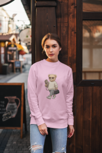 Pilates Bear Sweatshirt – Unisex-Baumwollmischung mit grafischem Rundhalsausschnitt