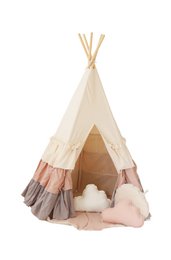 Juego de tipi "Powder Frills" con volantes y tapete de concha "Powder Pink"