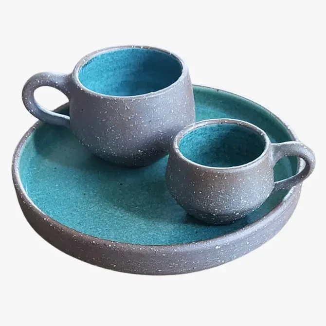 TAZA DE CERÁMICA EXPRESO - HECHA A MANO - 100% ARTESANAL