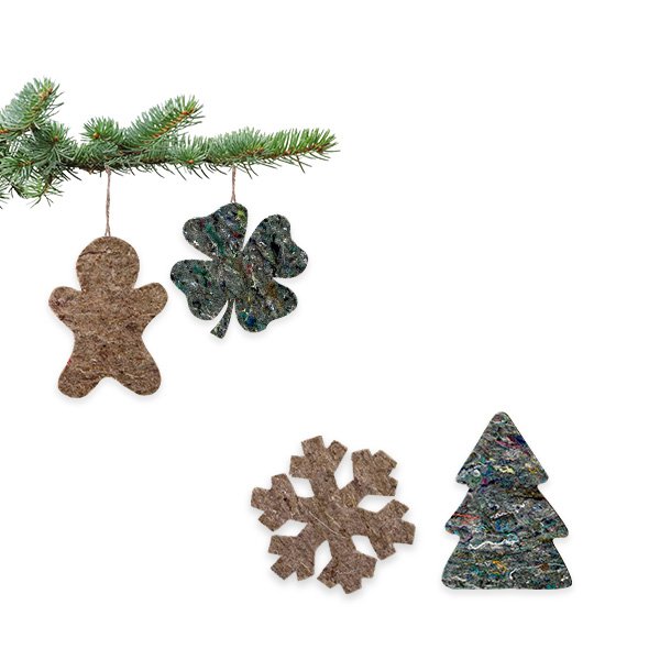 Set mit 2 recycelten Vilt-Weihnachtsfiguren