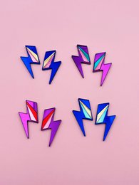 Boucles d'Oreilles Puces Miroirs Maxi Eclairs