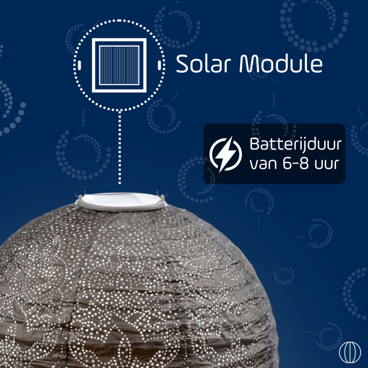 Lumiz Solar Lampion Marrakesh Round - Solarne oświetlenie ogrodowe - 30 cm - Taupe