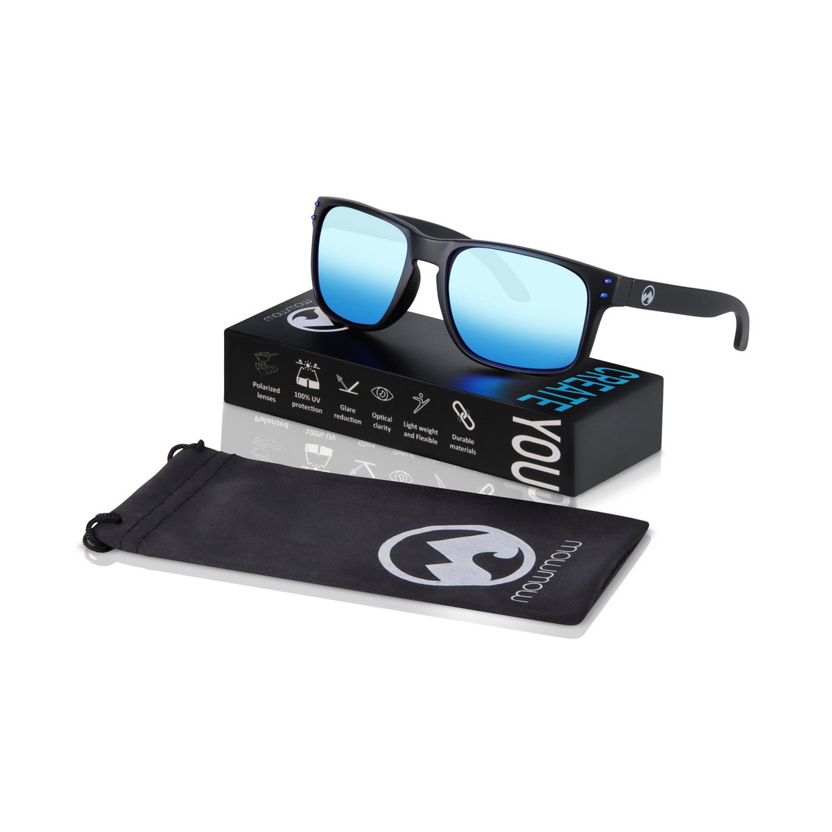 Slide - Telaio nero opaco | lente blu ghiaccio