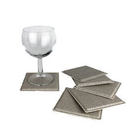 Glasuntersetzer 6-er Set Rochen Kunstleder grau Untersetzer