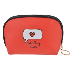Toilet bag ladies 19x5x12 cm red polyester