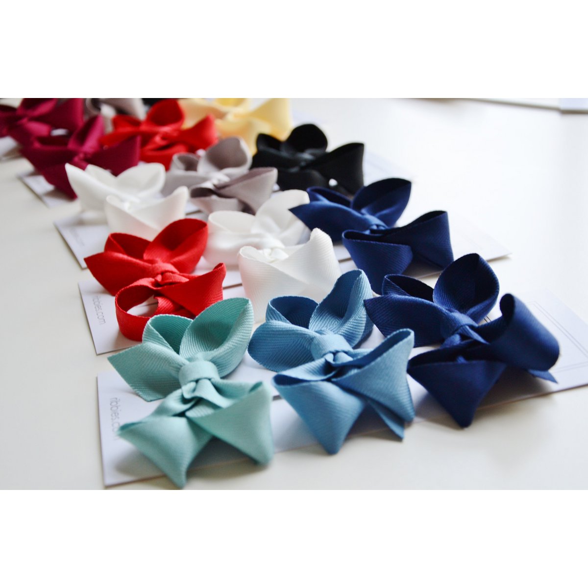 Lazos para el cabello medianos - Azul marino, azul francés y aguamarina - Juego de 3