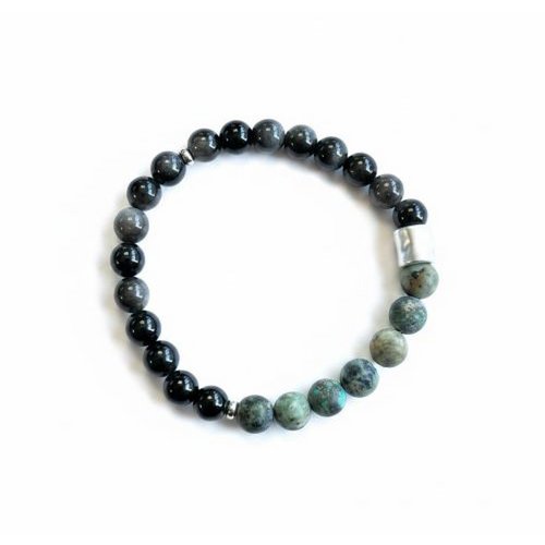 Remember Obsidienne noire & Turquoise Africaine mate