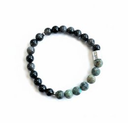 Remember Obsidienne noire & Turquoise Africaine mate