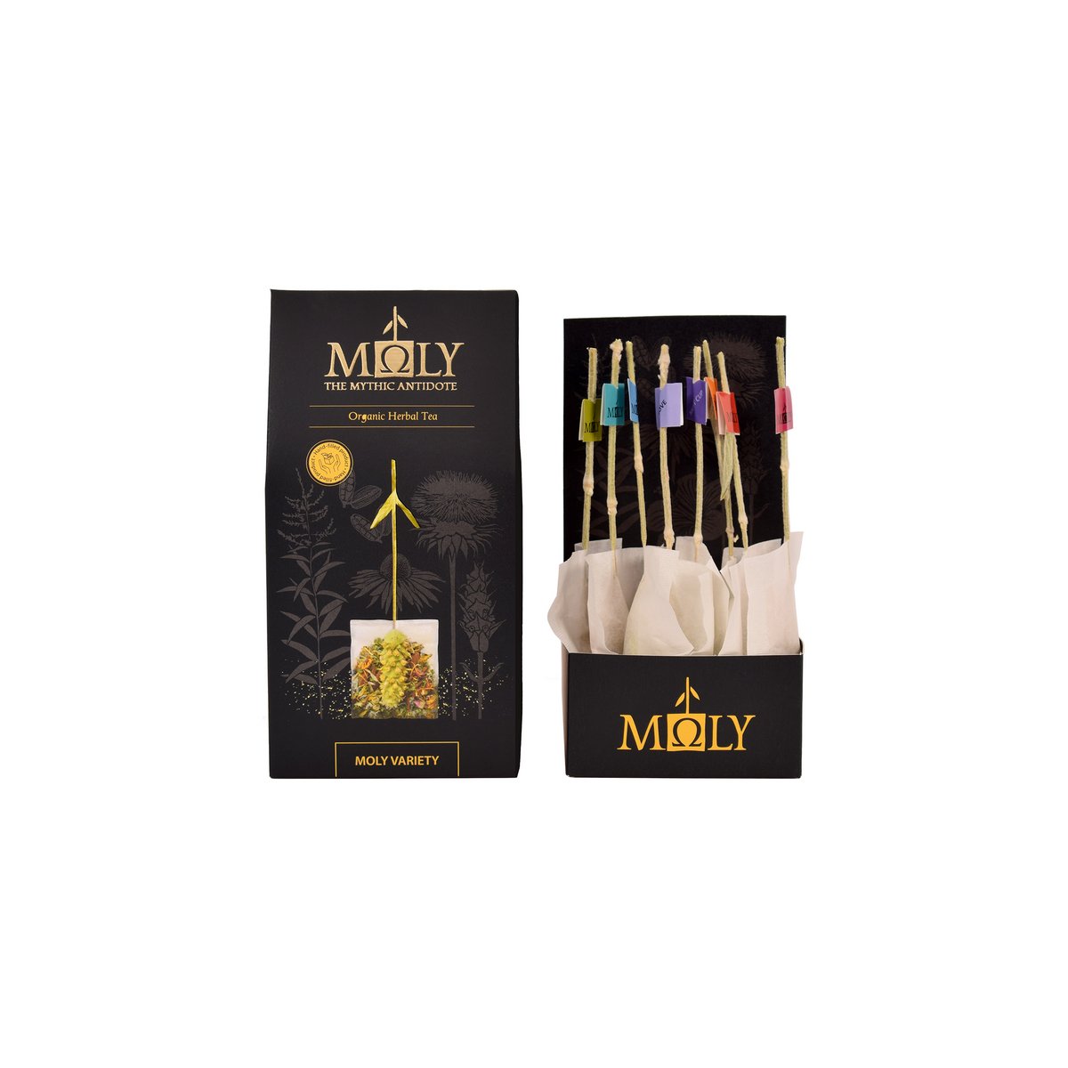 MΩLY "Variedad" – 8 Tés de Hierbas con Tallos de Hierbas Naturales