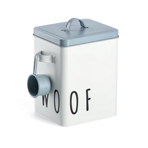 Feeding box "Woof", metal, white/blue