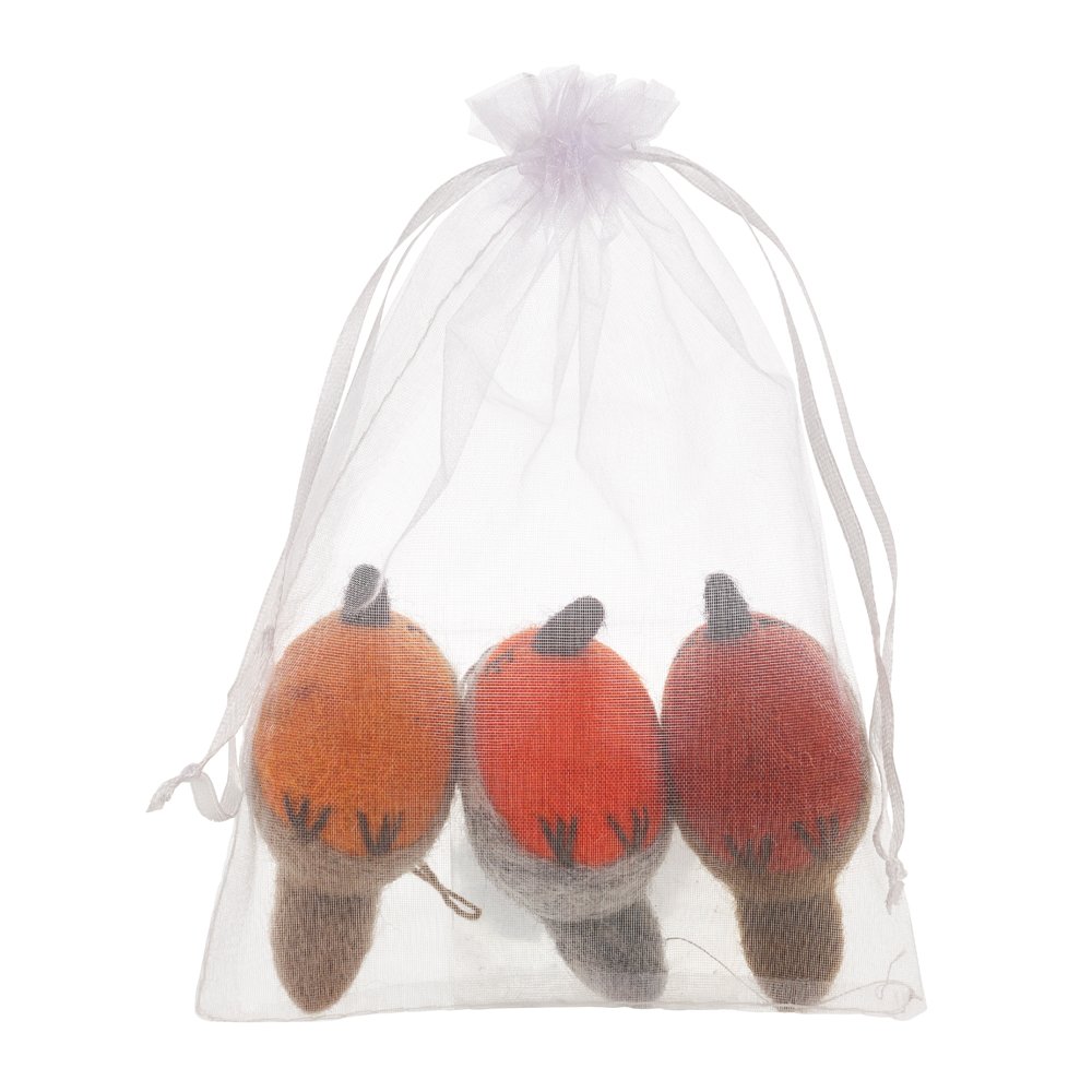 Handmade Whimsical Winter Robins (Bag of 3) Hanging Biodegradable Christmas Tree Decorations