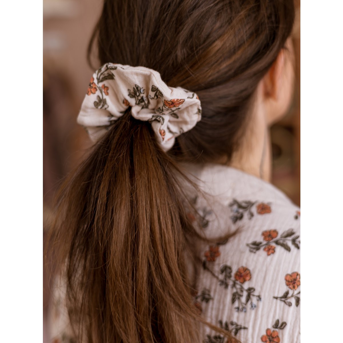Scrunchie large / floral vintage