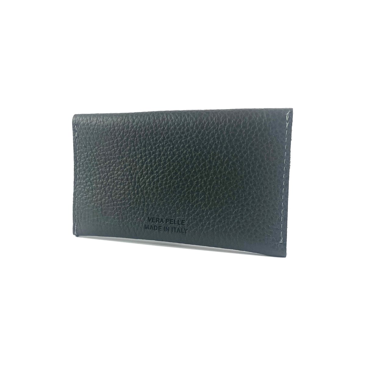 K0040FB | Saszetka z klapką Wyprodukowano we Włoszech z prawdziwej skóry licowej, groszkowany dolar - Kolor Szary - Wymiary: 13 x 8 x 0,5 cm - Opakowanie: sztywne dno/wieczko Pudełko upominkowe