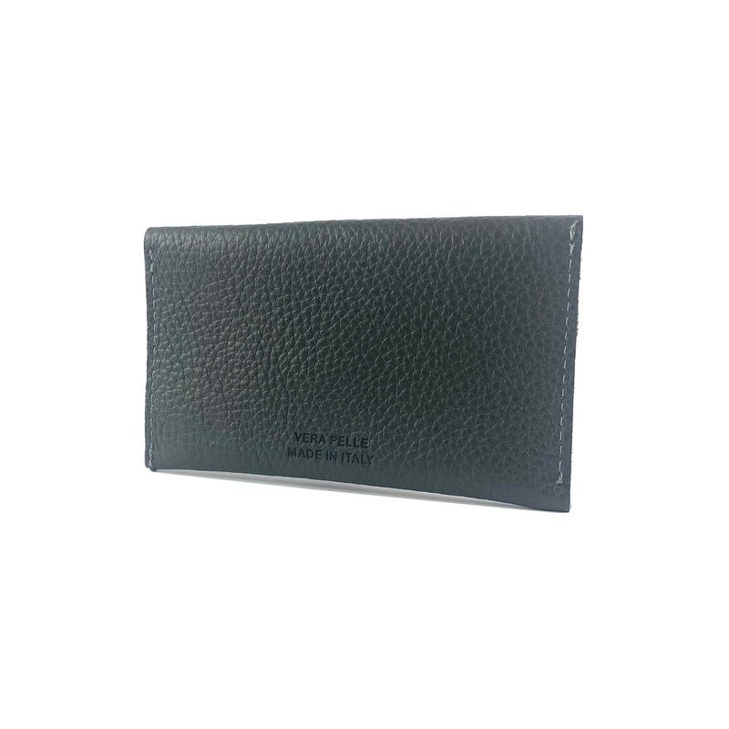 K0040FB | Saszetka z klapką Wyprodukowano we Włoszech z prawdziwej skóry licowej, groszkowany dolar - Kolor Szary - Wymiary: 13 x 8 x 0,5 cm - Opakowanie: sztywne dno/wieczko Pudełko upominkowe