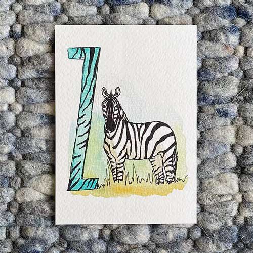 Tarjetas ABC de animales (tamaño A6)