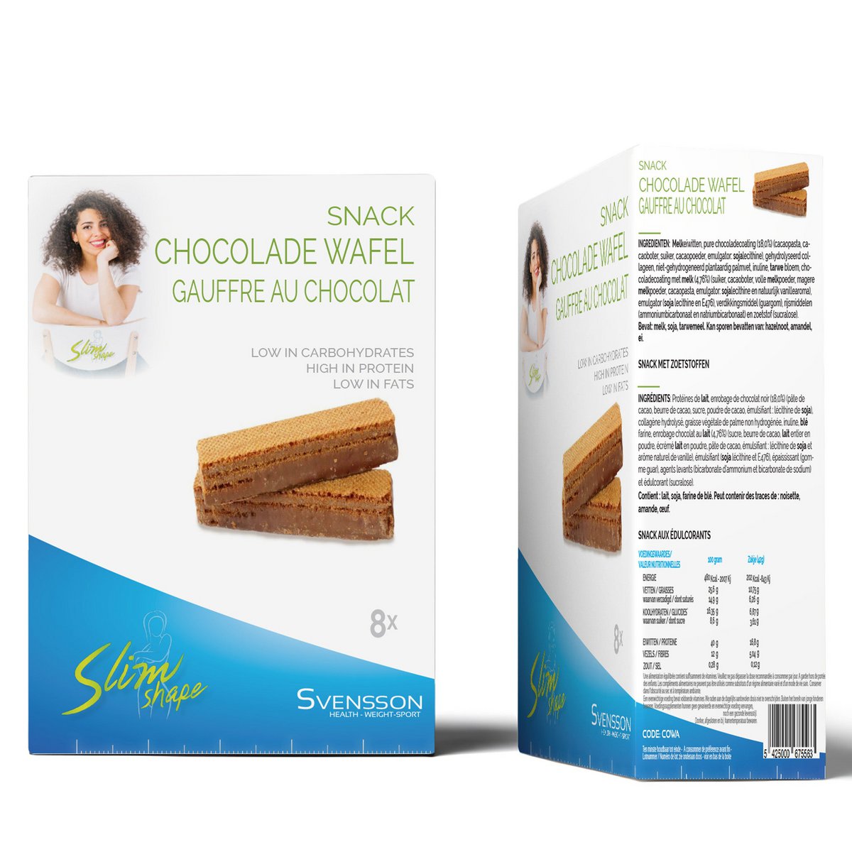Protein -rich snacks chocolate waffles box