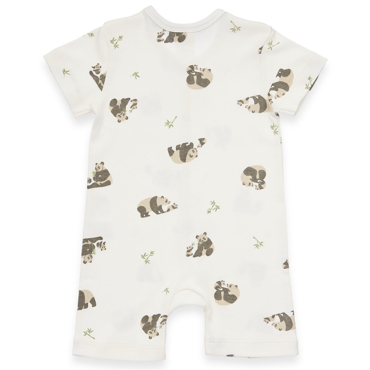 Baby Short Ganper - Panda Aop, Interlock - Offwhite