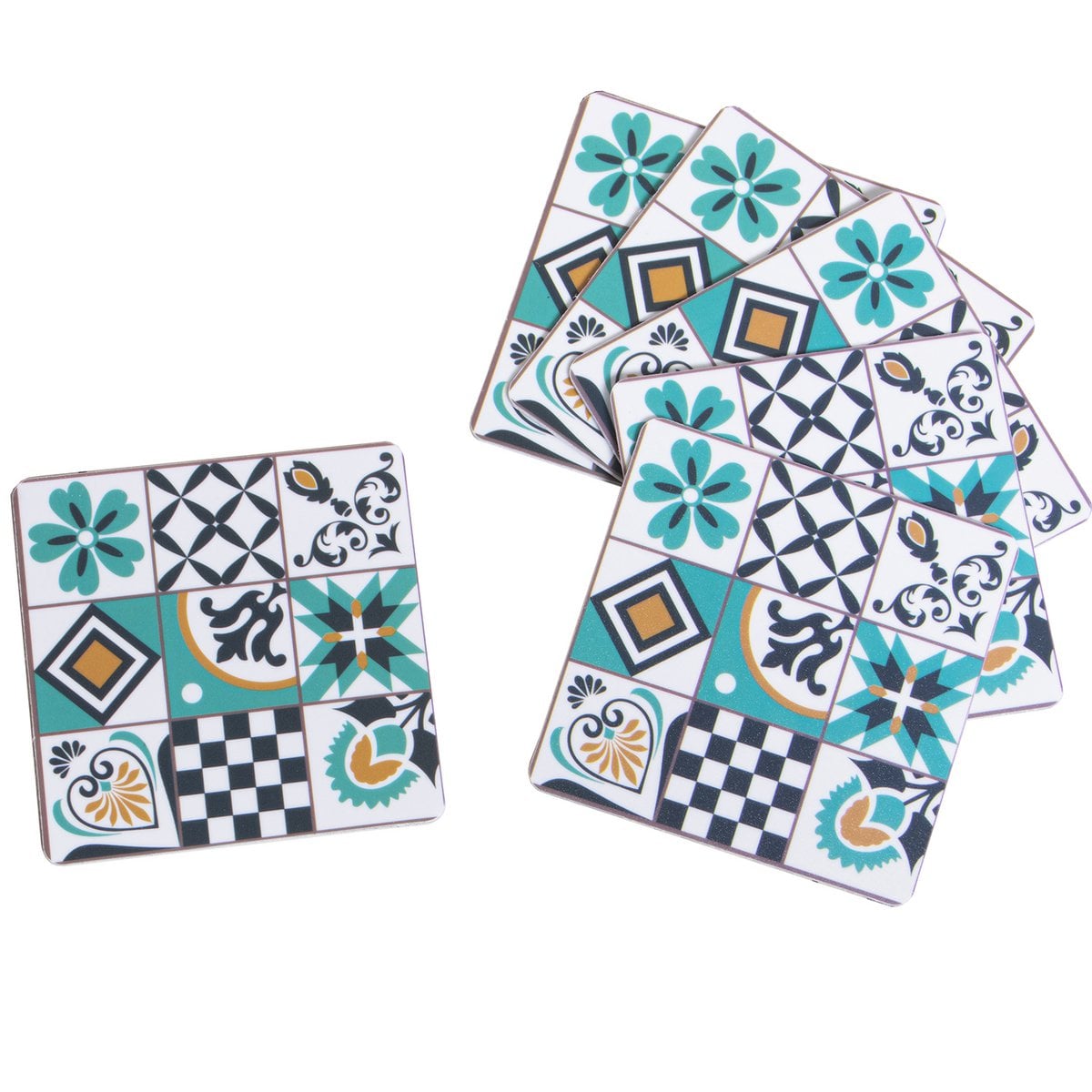 SET 6 POSAVASOS DE VINILO 10X10CM 10X10CM, GOMA EVA+PP 2MM LL63731
