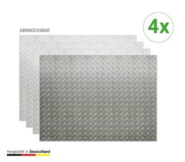 Wzór falowania blachy stalowej - podkładki | Premium podkładki winylowe 44 x 32 cm - 4 sztuki